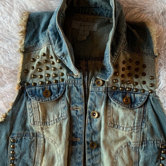 Kiss & Cry Studded Goth Denim Vest - Picture 9 of 16